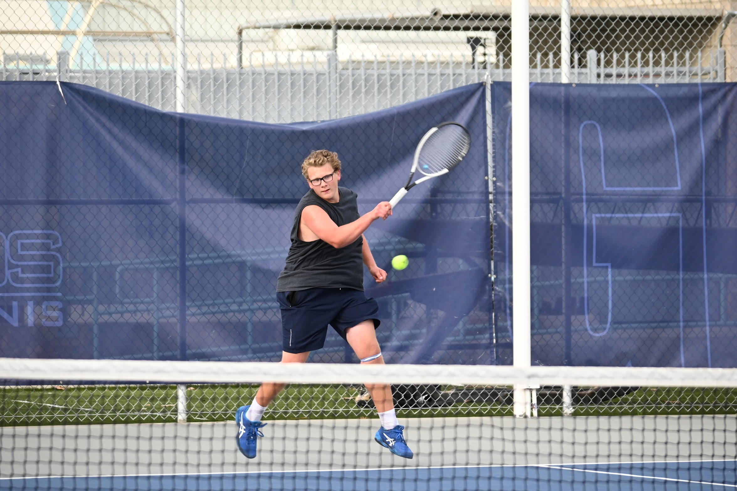College of the Sequoias' Masen Davis in a match earlier this season on February 27, 2025. (Photo Credit: Norma Foster / COS Athletics)