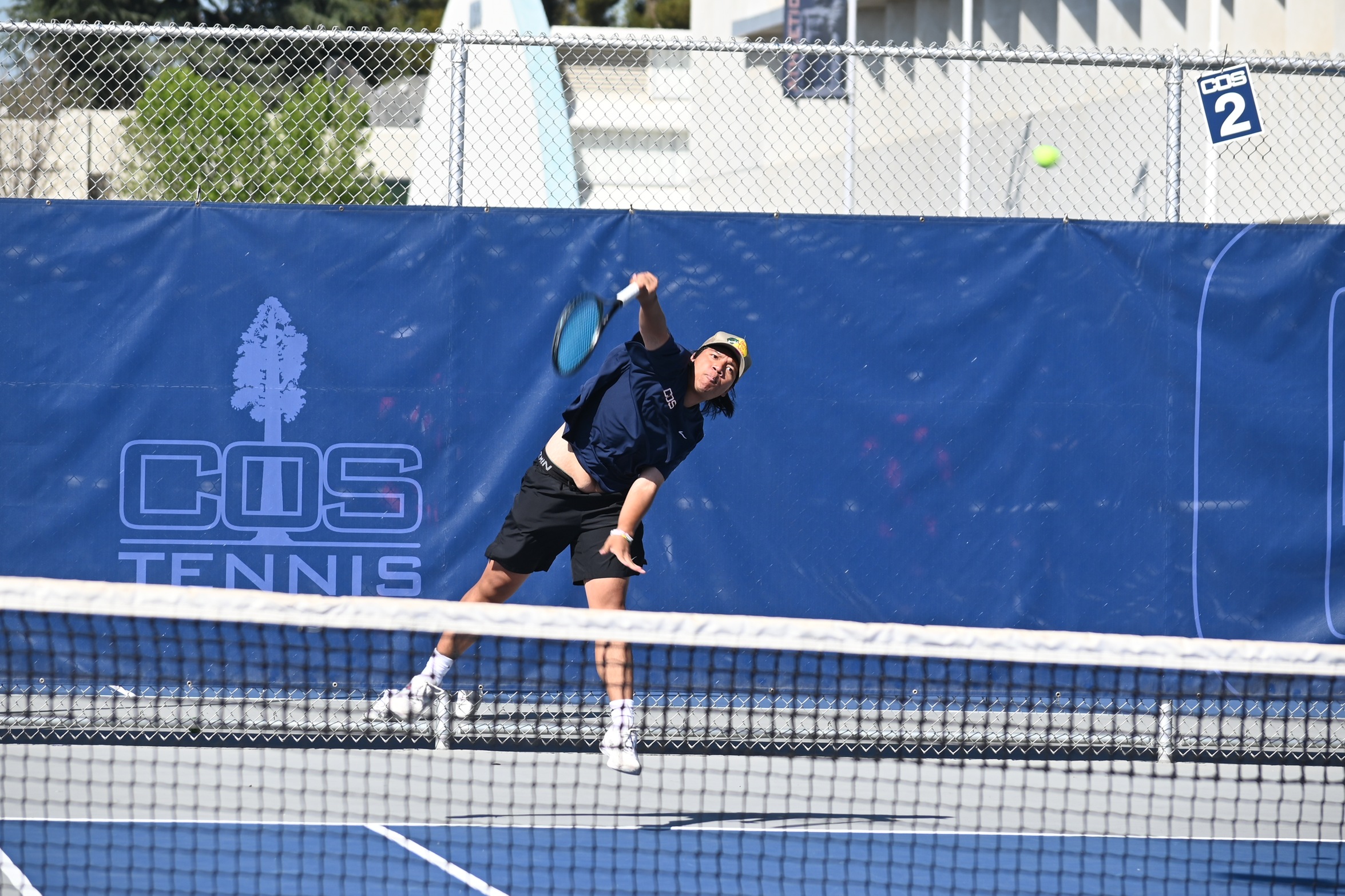 College of the Sequoias' Kenneth Catalan in the match versus Fresno City College on March 3, 2026. (Norma Foster / COS Athletics)
