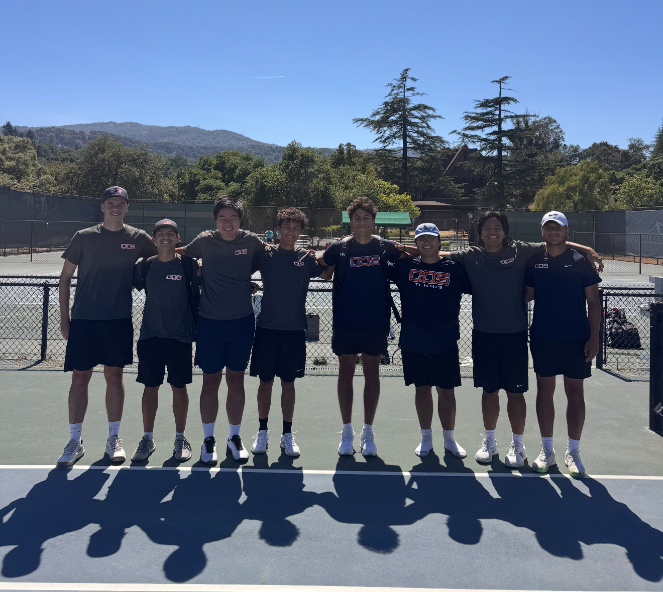 College of the Sequoias men&rsquo;s tennis team after their loss at Foothill College in the Northern California Regional Quarterfinals on April 7, 2026.