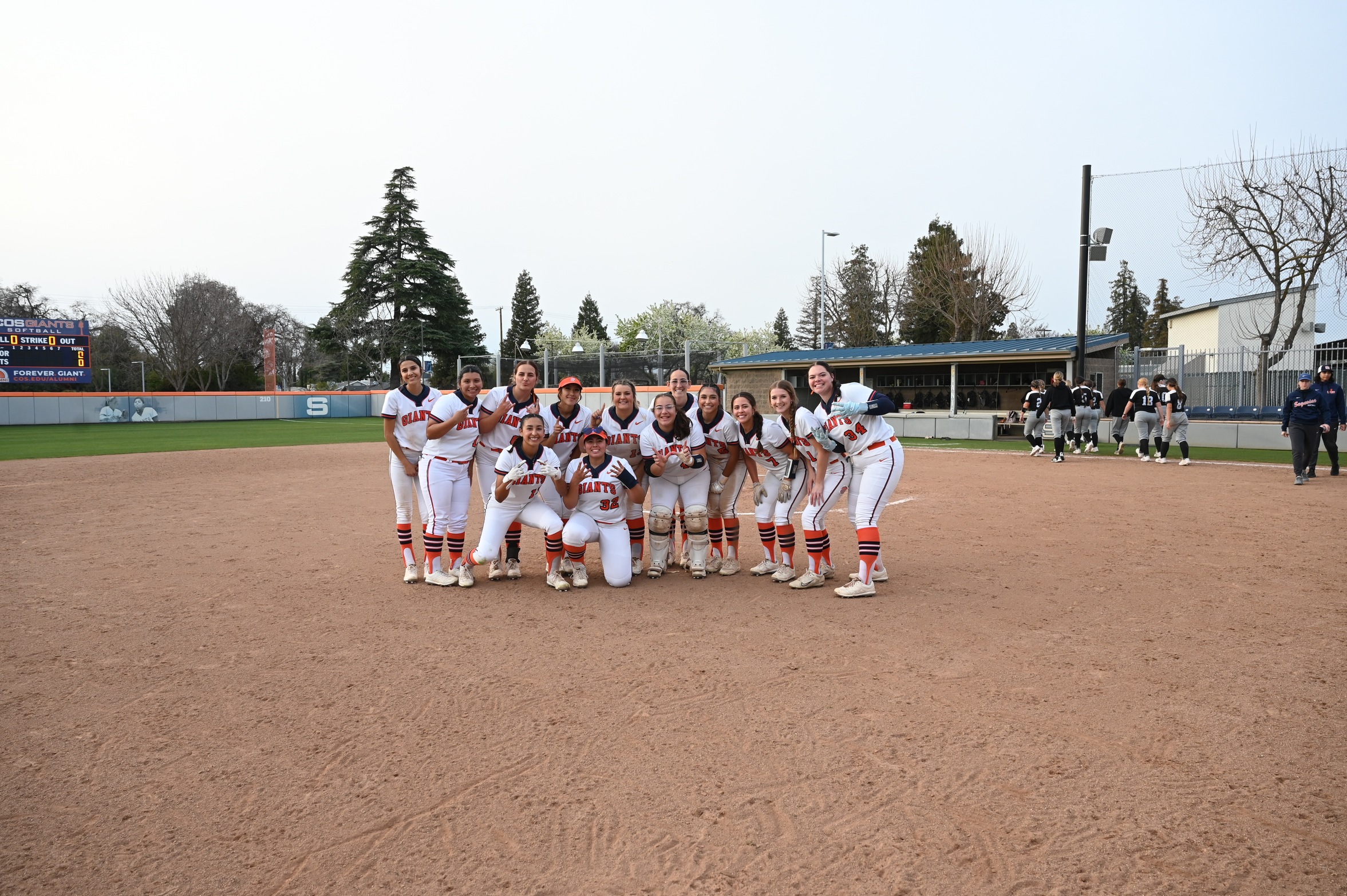 College of the Sequoias' Softball after their win over Butte on February 11, 2025. (Photo Credit: Norma Foster / COS Athletics)