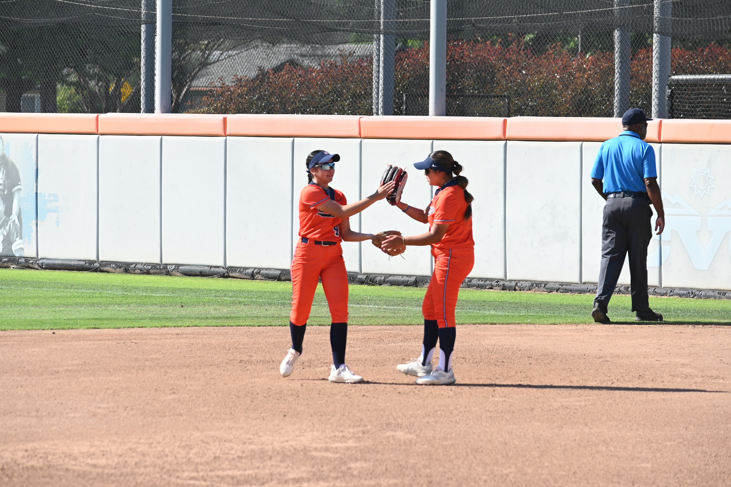College of the Sequoias' Alivea Salcedo (4) and Andreya Mendoza (18) in the win over Porterville College on March 19, 2026. (Norma Foster / COS Athletics)