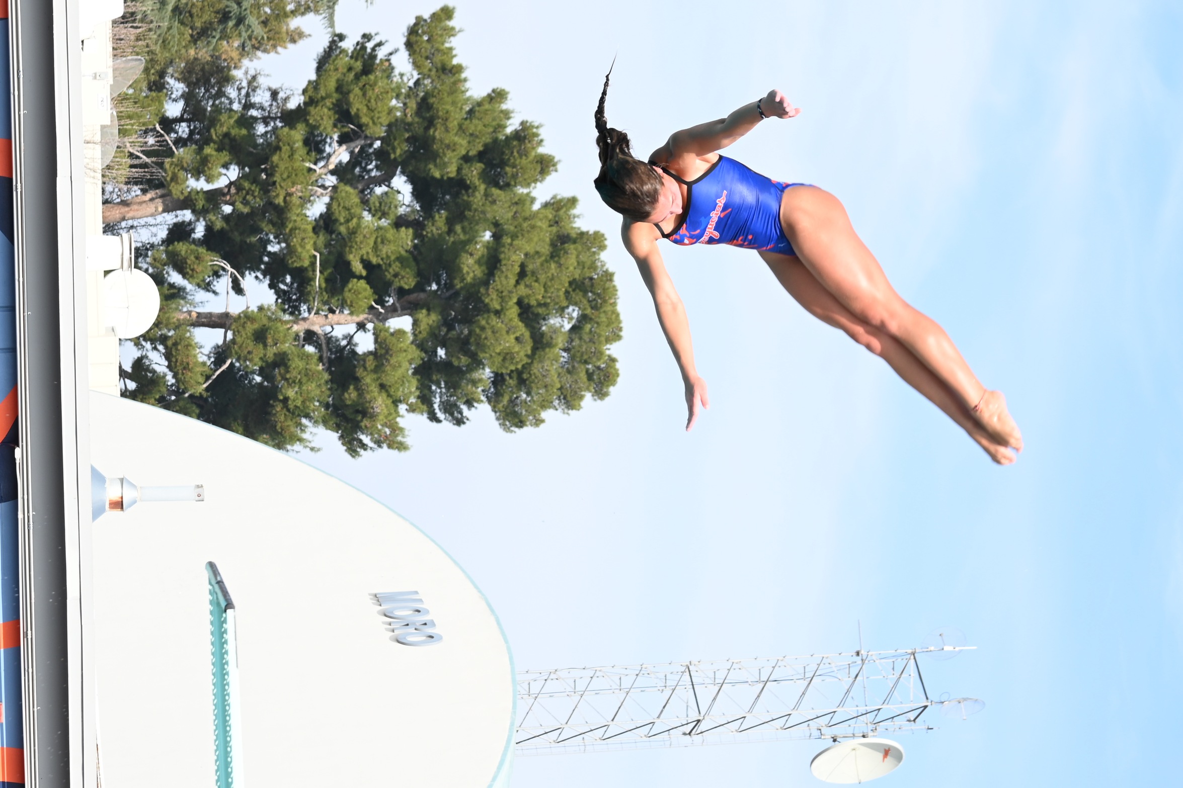 College of the Sequoias' Reannon Herrera diving at the COS Invite on February 6, 2026. (Norma Foster / COS Athletics)