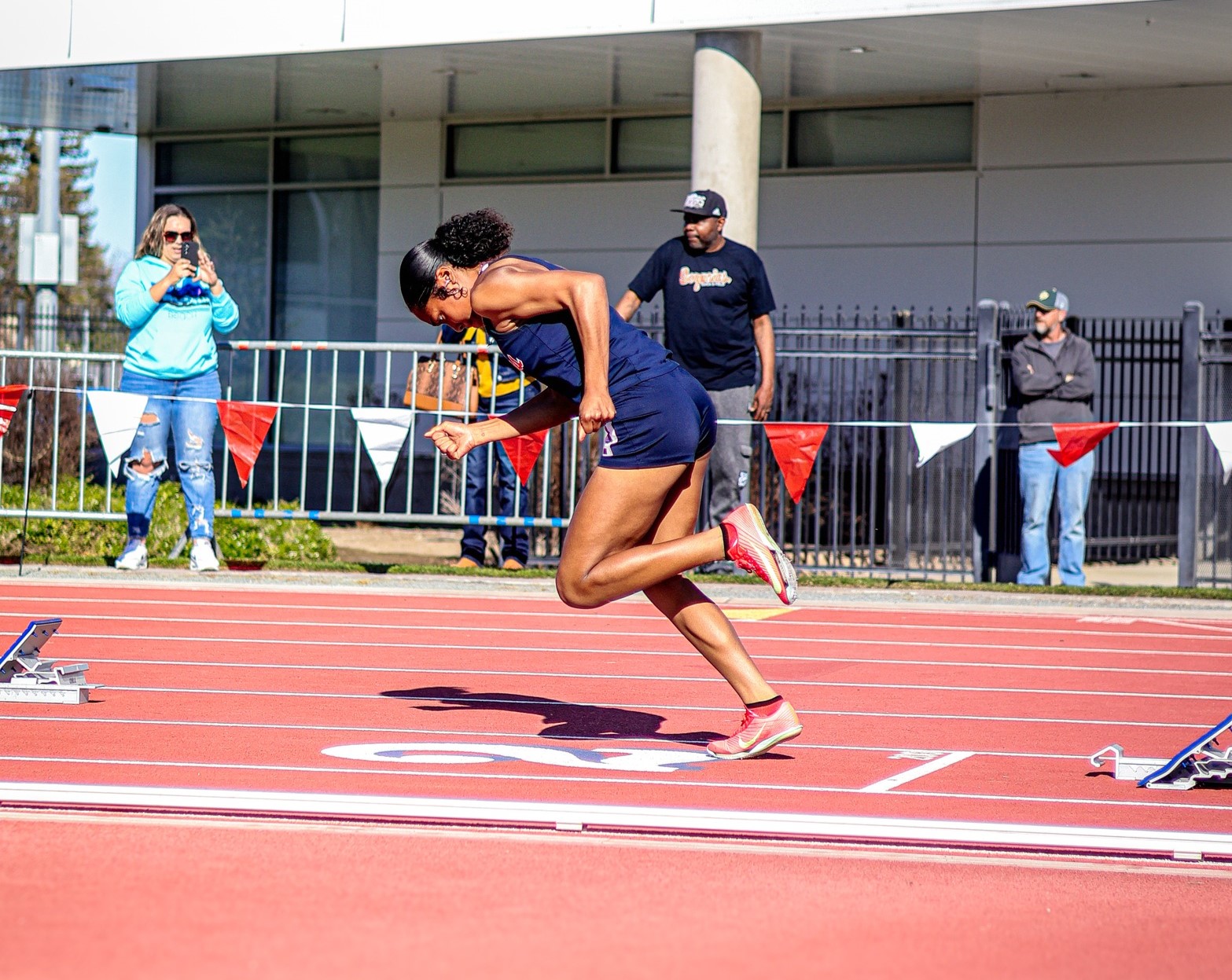 College of the Sequoias' Makayla Jones competing in the Bulldog Invitational on March 8, 2025.