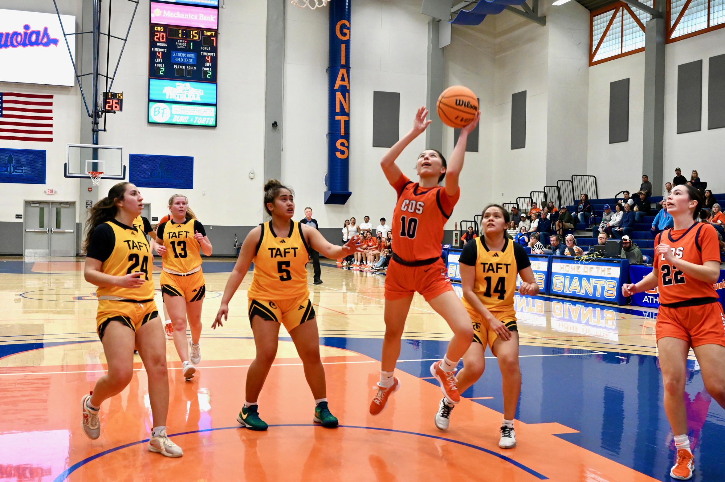 College of the Sequoias' Anissa Torres (10) in a game versus Taft College on February 1, 2025. (Photo Credit: Norma Foster / COS Athletics)