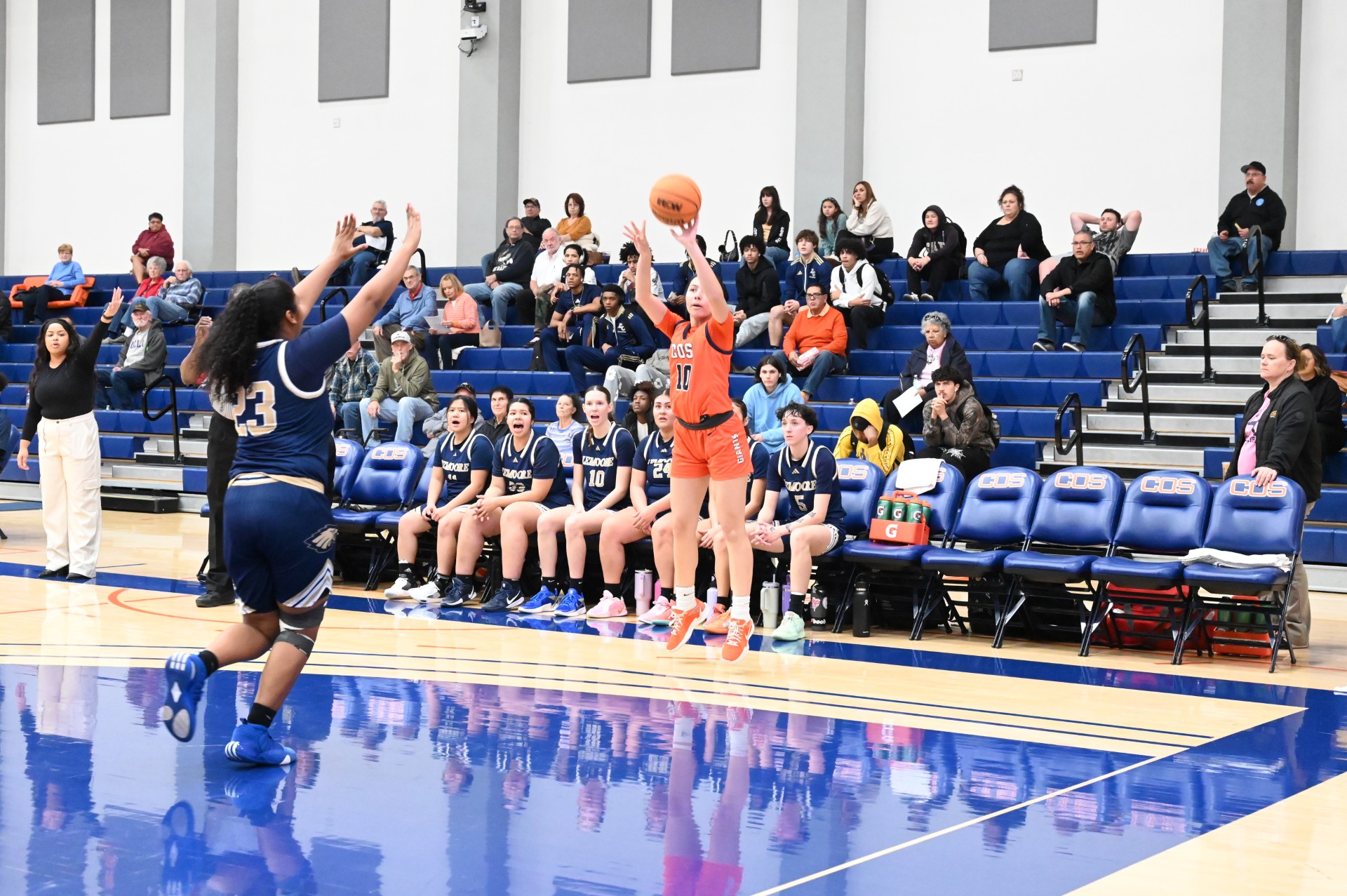 College of the Sequoias' Anisa Torres (10) during a game versus Lemoore College on January 15, 2025. (Photo Credit: Norma Foster / COS Athletics)