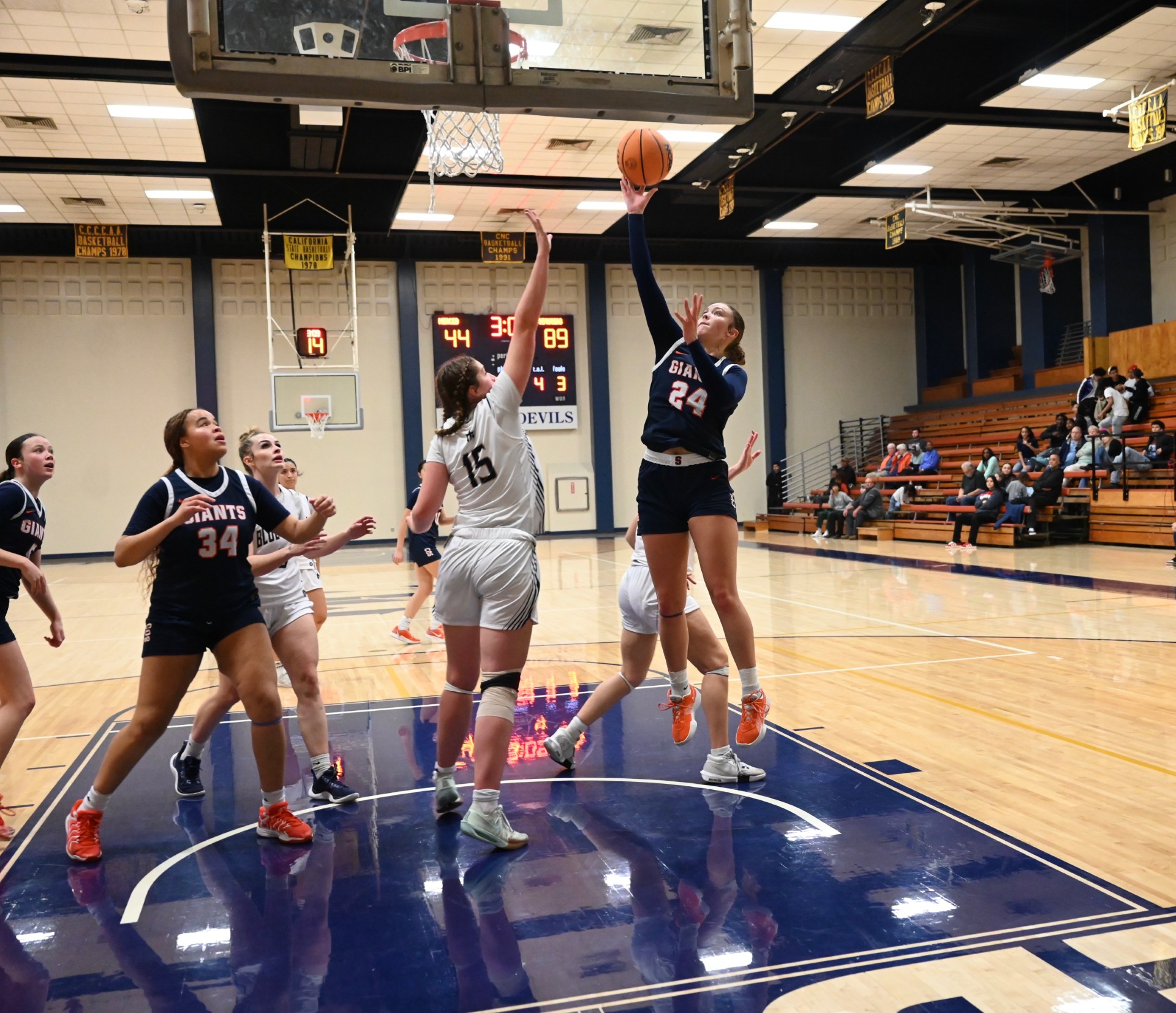 College of the Sequoias' Olivia Gill (24) in the game at Merced College on January 22, 2025. (Photo Credit: Norma Foster)