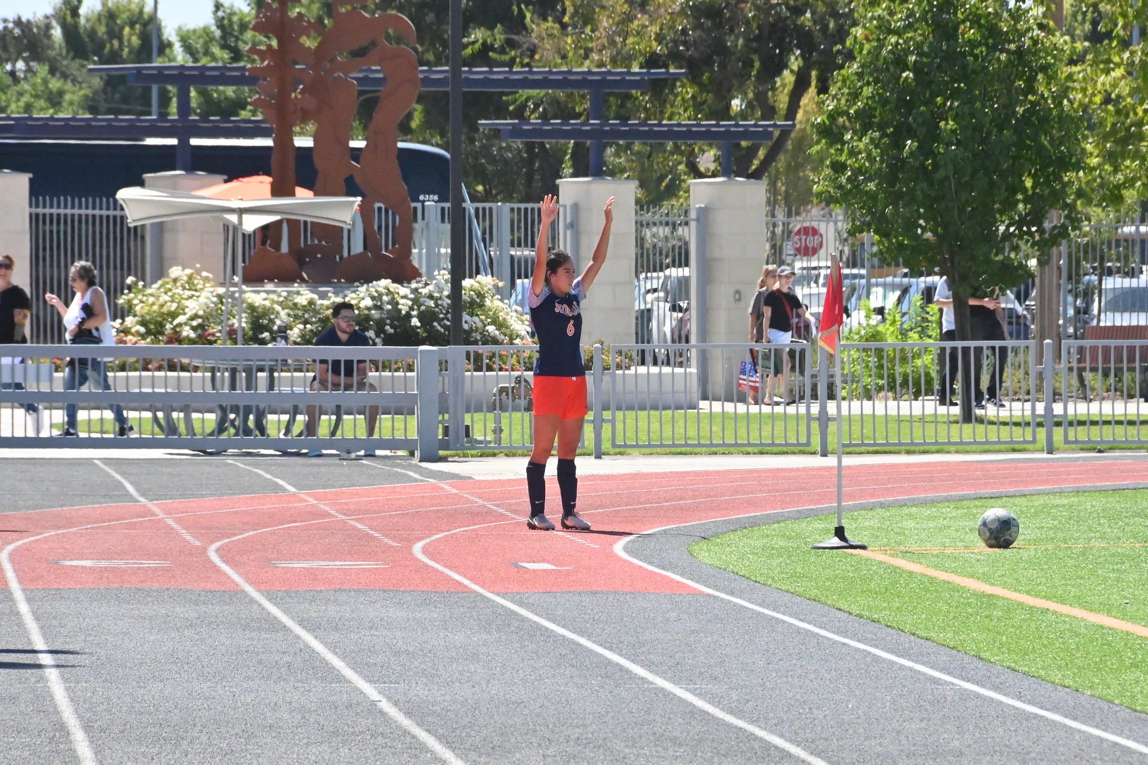 College of the Sequoias' Jimena Rivera (6) in an earlier game versus Allan Hancock on September 10, 2024. (Photo Credit: Norma Foster / COS Athletics)