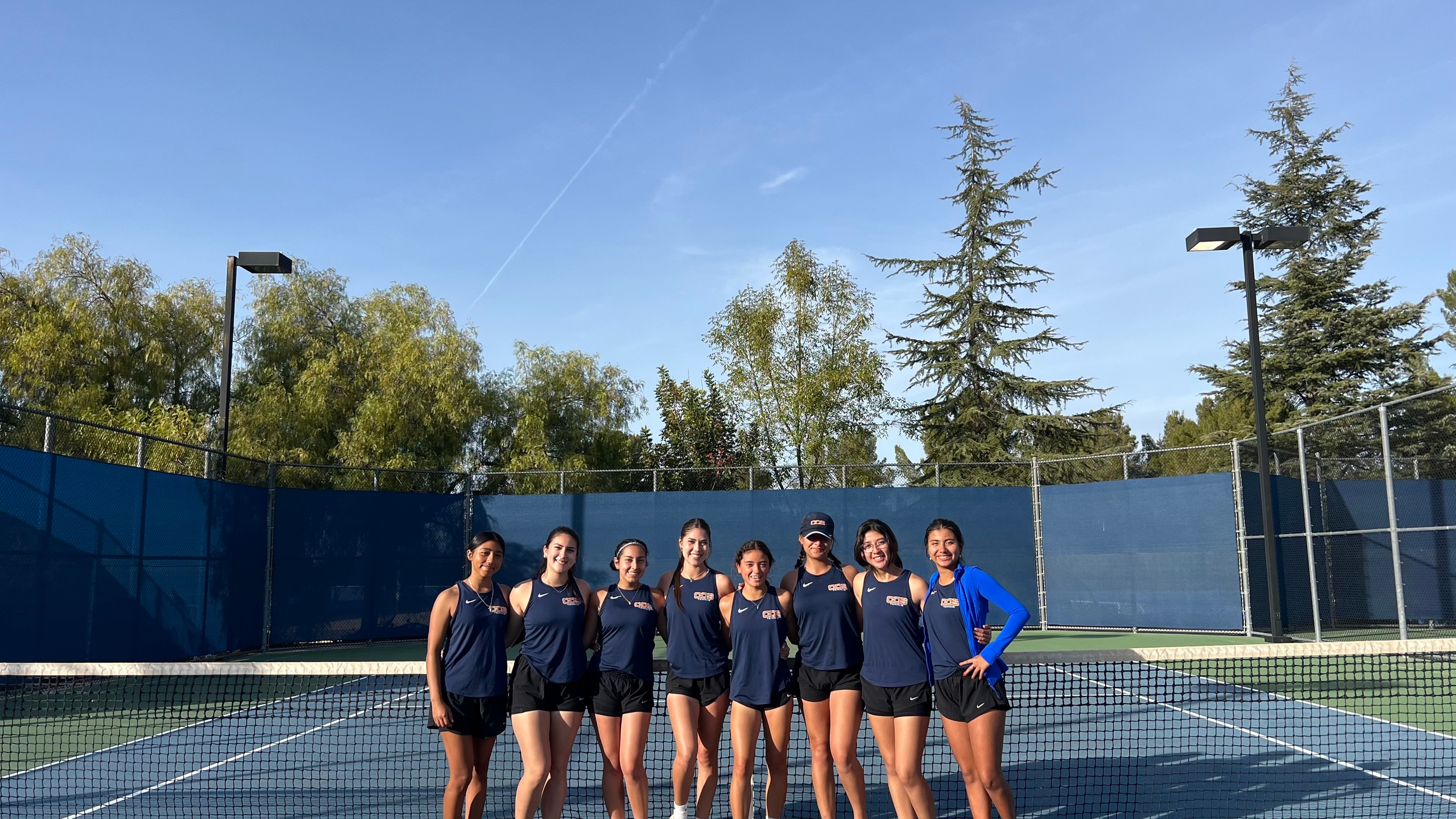 College of the Sequoias Women's Tennis team after their 6-3 win at College of the Canyons on January 31, 2025.