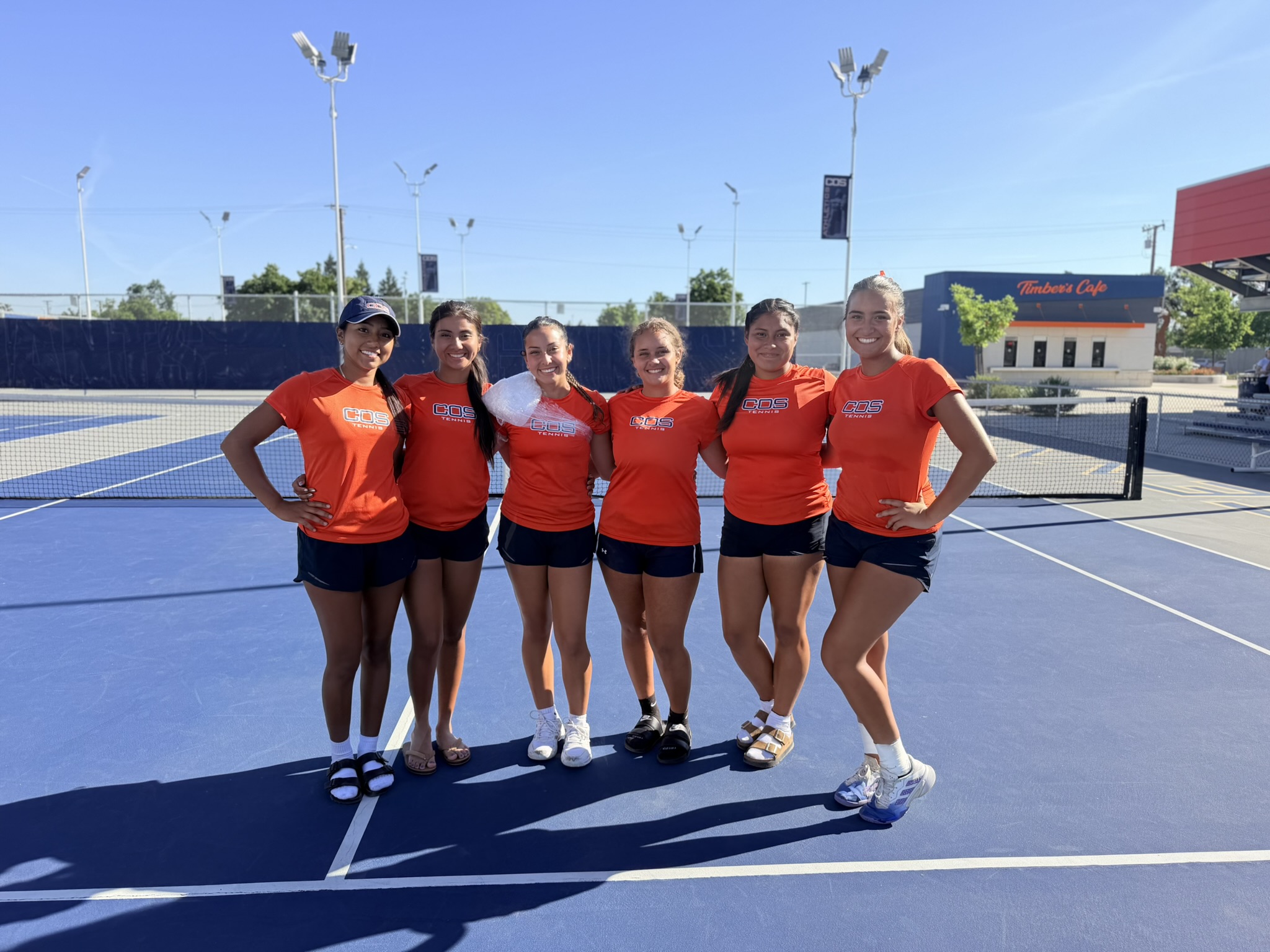 College of the Sequoias' women's tennis after their 6-3 win over City College of the San Francisco in the Northern California Regional Quarterfinals on April 7, 2026.
