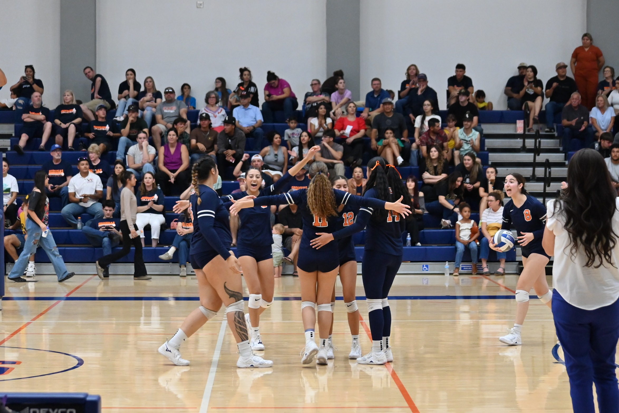 College of the Sequoias' Volleyball in the game versus Coalinga College on September 25, 2024. (Photo Credit: Norma Foster / COS Athletics)